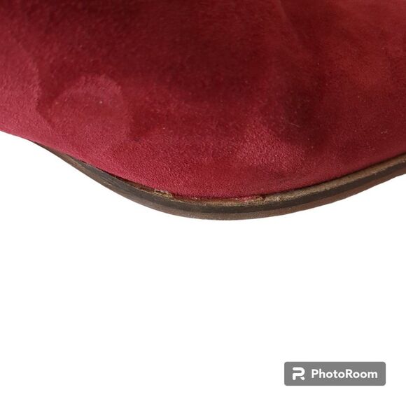 ANTHROPOLOGIE Womens Boots Seychelle Suede Flood Plain Red Booties, Size 7.5 - Picture 10 of 12